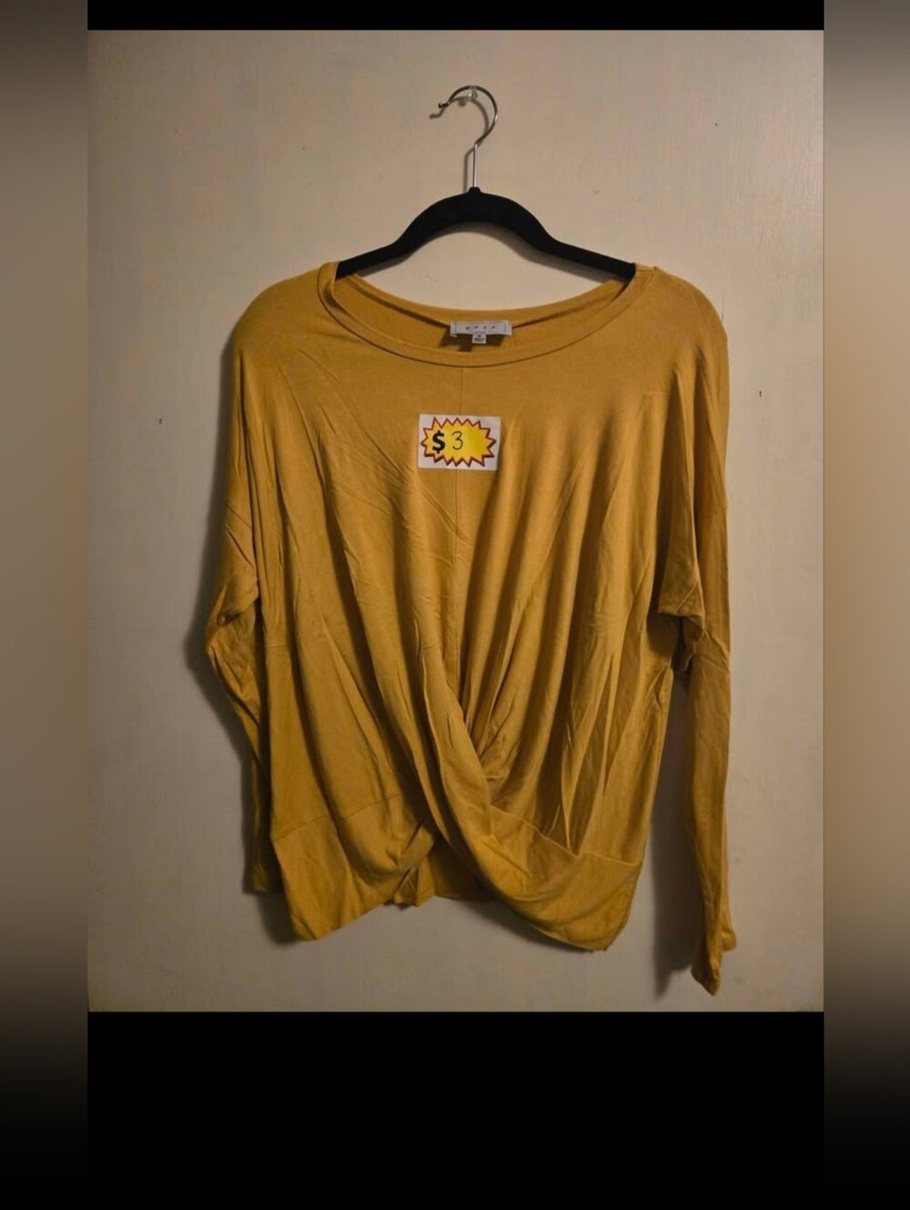 Gaze Mustard Twist Front Blouse